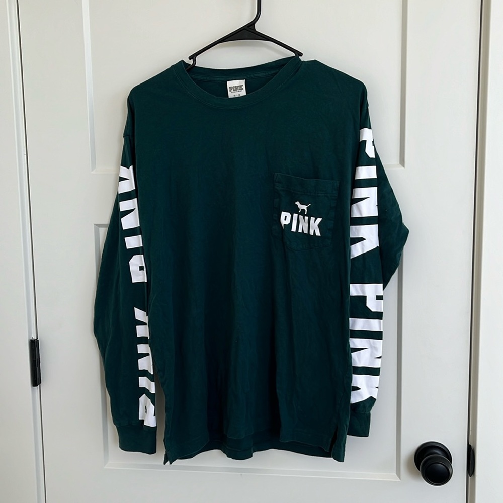 Dark green PINK long sleeve